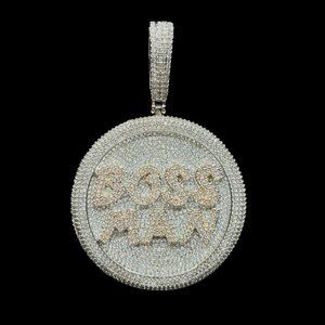 BOSS MAN Luxury Iced Two Tone Round Pendant